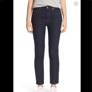 Acne Patti One Raw Denim Jeans With Straight Leg